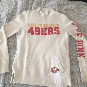 VS’s Pink San Fran 49ers half zip up crew neck